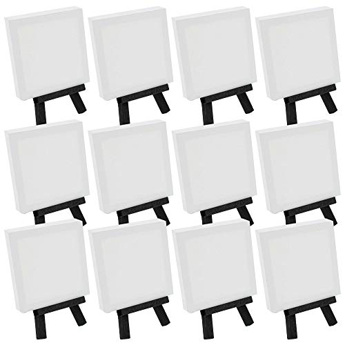 3" x 3" Stretched Canvas with 5" Mini Easel Kit