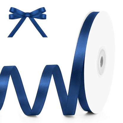 3 8" x 50 Yards Navy Blue Satin Ribbon Crafts Gift Wrapping