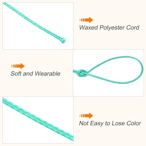 Waxed Cord 0.5mm Waxed Polyester Cord 175 Yard Wax String for Bracelet Making