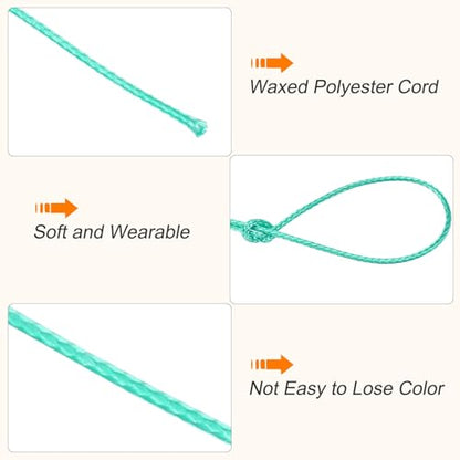 Waxed Cord 0.5mm Waxed Polyester Cord 175 Yard Wax String for Bracelet Making
