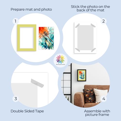 Mat Board Center 50 Pack 5x7 Picture Mat for 4x6 Photo Mixed Color
