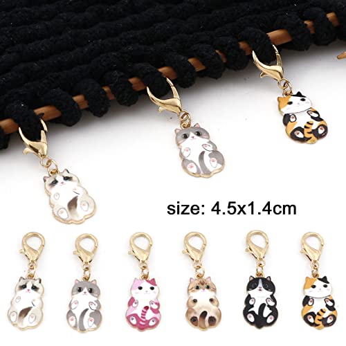 6Pcs Cat Stitch Marker Charms for Crocheting and Knitting