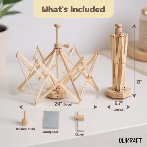 Wooden Reverse Umbrella Yarn Swift