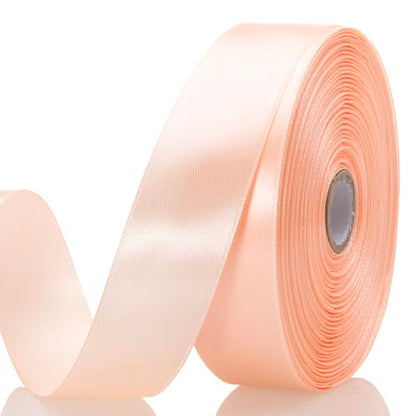 1 Inch Peach Solid Satin Ribbon for Gift Wrapping