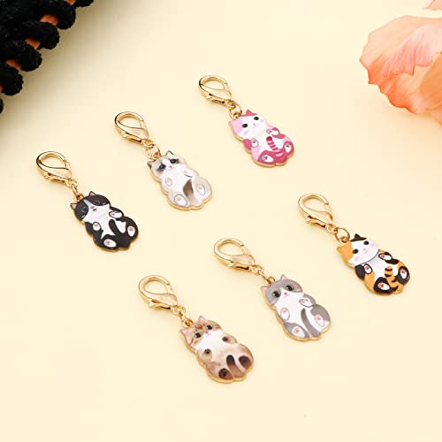 6Pcs Cat Stitch Marker Charms for Crocheting and Knitting