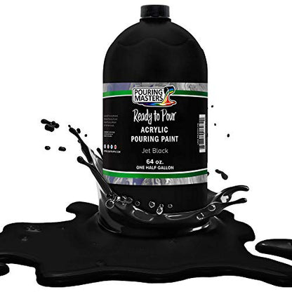 Jet Black Acrylic Ready to Pour Pouring Paint (64 Fl Oz)