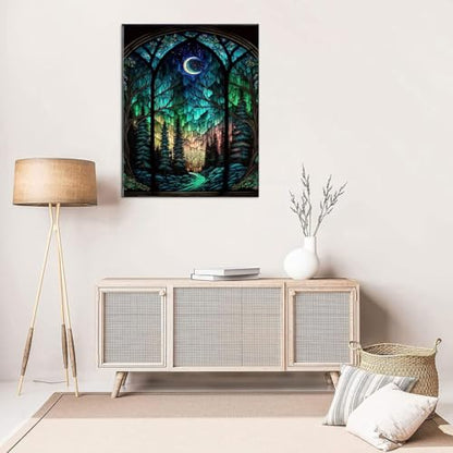 Starry Night Stamped Cross Stitch Kits for Beginners Adults