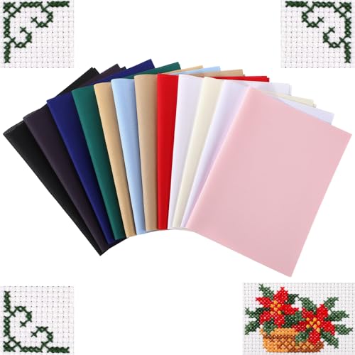 12 Pcs 14 Count Aida Cloth Cross Stitch Fabric (12 Count)