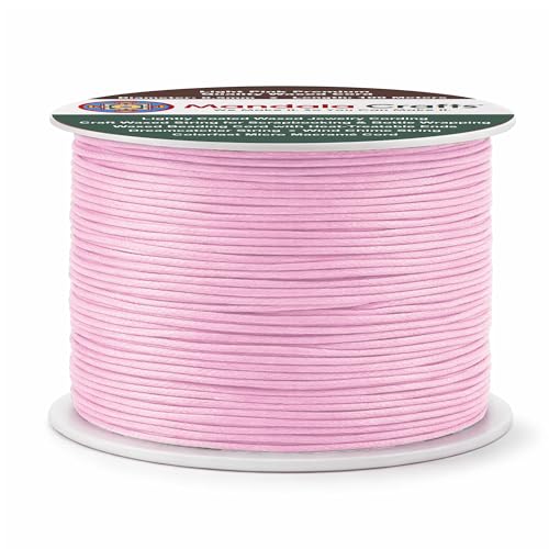 0.5mm Light Pink Waxed Cord (327 Foot)