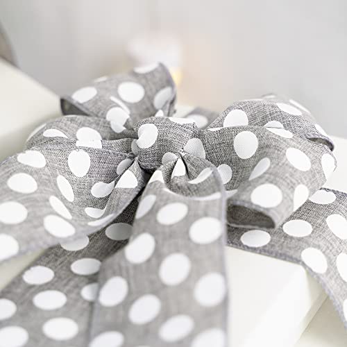 Polka Dots Burlap Ribbon (30 Foot)
