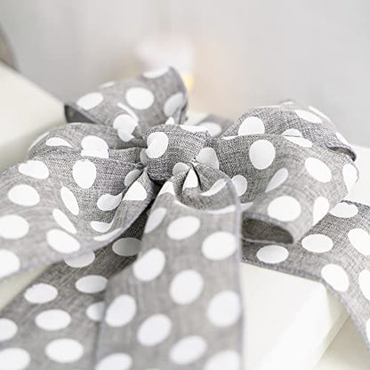 Polka Dots Burlap Ribbon (30 Foot)