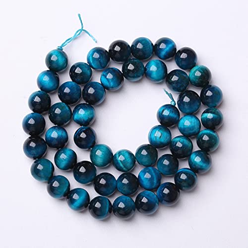 Blue Tiger Eye Gemstone Loose Beads Natural Round Loose Stone Beads for Jewelry Making DIY Bracelet Necklace Earrings 6mm 61 (16 Count)