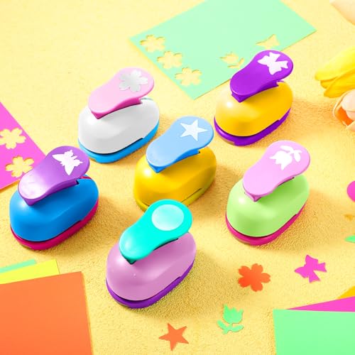 Hole Punches 6 Shapes with Cardstock for Kids (6 Count)