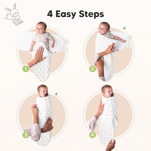 3pk Organic Swaddles for Newborns Girls (3 Count)