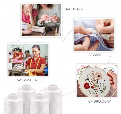 4 Pack Serger Thread Cones (36000 Foot)