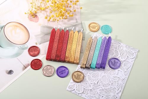 12Pcs Sealing Wax Sticks with Wicks for Wax Seal Stamp (12 Count)