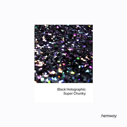 Resin Glitter Black Holographic 100g Super Chunky (3.5 Ounce)