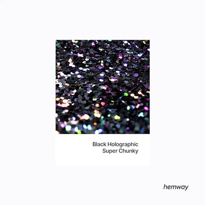 Resin Glitter Black Holographic 100g Super Chunky (3.5 Ounce)