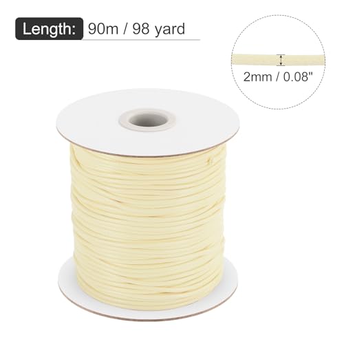 Waxed Polyester Cord 2mm 98 Yard Beige for Bracelet Making