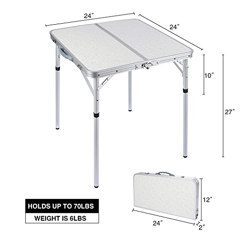 Small Square Folding Table 2 Feet Adjustable Height
