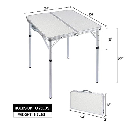 Small Square Folding Table 2 Feet Adjustable Height