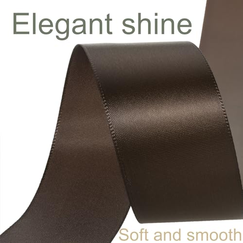 1-1/2 Inch Brown Ribbon 50Yards – Perfect for Gift Wrapping