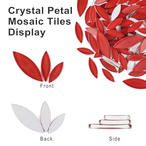 Red Leaf Mosaic Tiles for Crafts