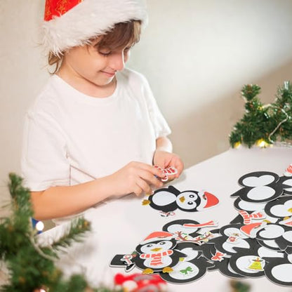 12 Pack Penguin Crafts for Kids Make You Own Penguin Foam Christmas Ornaments DIY Arts and Crafts for Kids Girls Boys Chirstmas Party Supplies Winter Xmas Tree Decoration (12 Count)