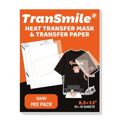 Heat Transfer Mask & Heat Transfer Paper for Dark Fabric (20 Count)