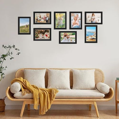 15 Pack Black Picture Mats 8.5x11 for 6x8 Photos (15 Count)