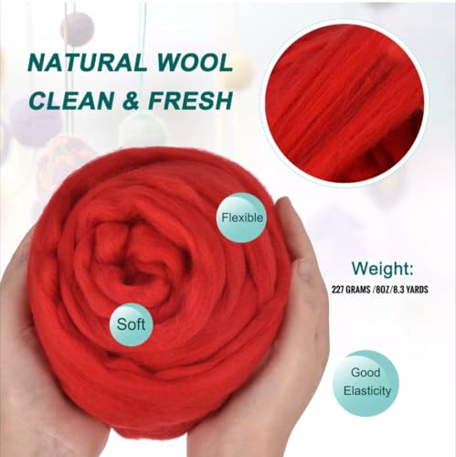 Colored Natural Wool roving