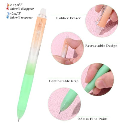 4P Erasable Gel Pens & 10 Pcs Refills (14 Count)