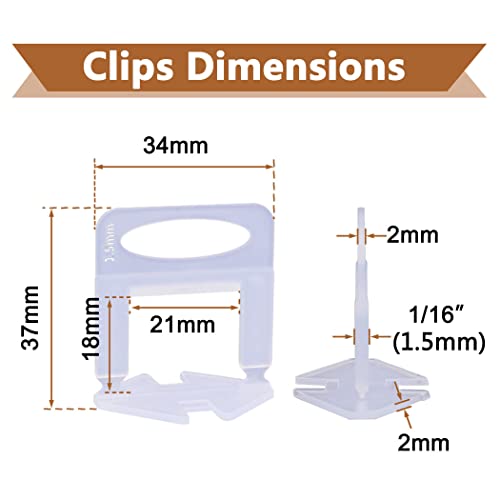 2000 PCS Tile Leveling System Spacers Clips 1