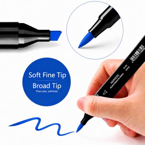 6 Pack Blue Alcohol Markers (6 Count)