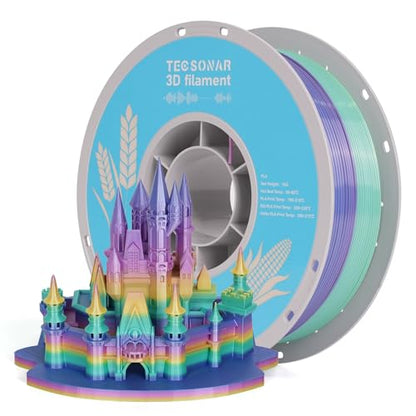 Silk Rainbow PLA 3D Printer Filament Bulk (10 Count)