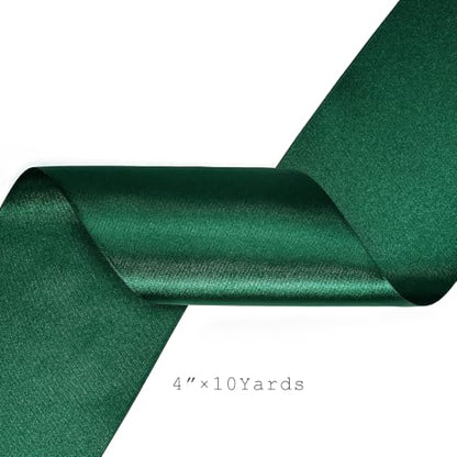 Dark Green Ribbon 4 Inch x 10 Yards Double Faced