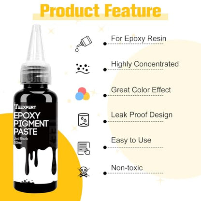 10X Concentrated Epoxy Resin Pigment Paste 6 Colors 1.69 OZ Each (10.14 Fl Oz)