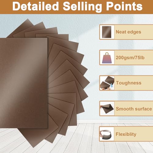 40 Sheets Coffee Shimmer Cardstock 8.5 x 11 Crafts Paper 75lb (40 Count)