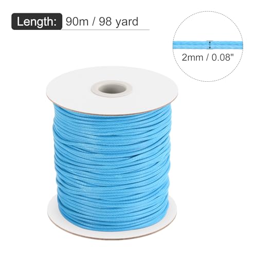 Waxed Cord 2mm Waxed Polyester Cord 98 Yard Wax String for Bracelet Making