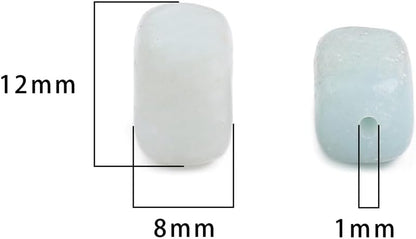 Natural Amazonite Cuboid Stone Loose Semi Gemstone Beads for Jewelry Making 8mmx12mm 38cm/Strand