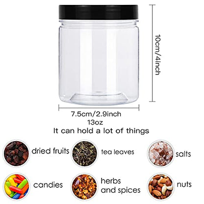 13oz Clear Plastic Storage Jars Containers (8 Count)