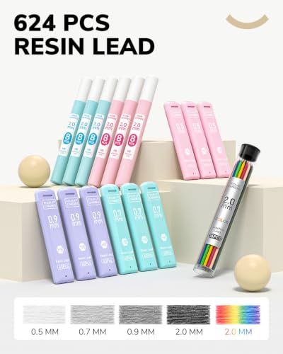 36PCS Mechanical Pencil Set with 624 Lead Refills
