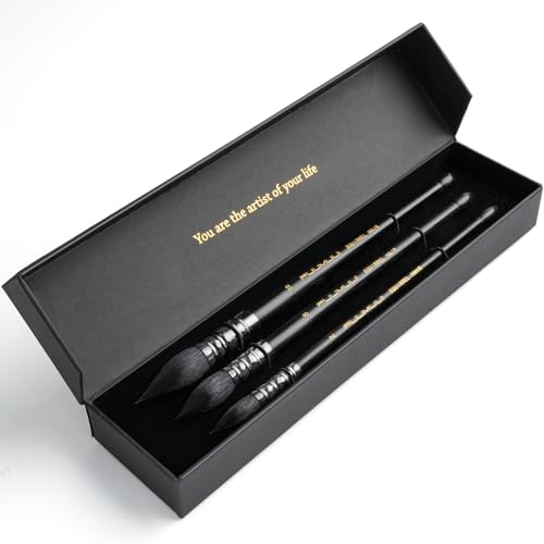 3PCS Squirrel Hair Watercolor Brushes (3 Count)