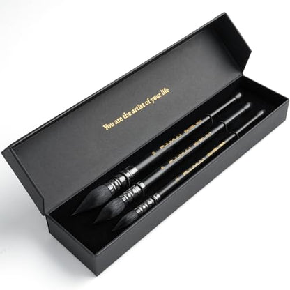 3PCS Squirrel Hair Watercolor Brushes (3 Count)