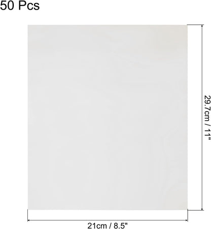 MECCANIXITY 50 Pack Toner Reactive Foil ,Deco Foil Transfer Sheets 8.5"x11" A4 Hot Foil Paper for Laser Printer Scrapbooking Heat Transfer DIY Craft,Silver