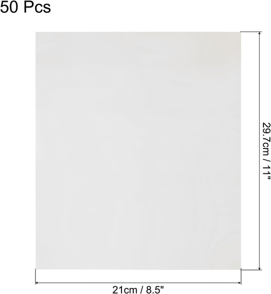 MECCANIXITY 50 Pack Toner Reactive Foil ,Deco Foil Transfer Sheets 8.5"x11" A4 Hot Foil Paper for Laser Printer Scrapbooking Heat Transfer DIY Craft,Silver