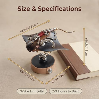 3D Metal Puzzles Model Kits for Adults Steampunk Mechanical Manta Ray 160+ Parts 2