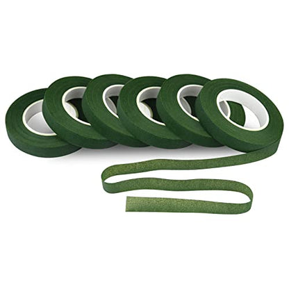 1 2" Wide Dark Green Floral Tapes Florist Tape for Bouquet Stem Wrapping and Floral Crafts (540 Foot)
