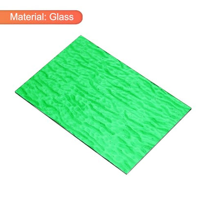 2 Pcs Stained Glass Sheet Mosaic Tile 7.9 Inch x 5.9 Inch Emerald Green Stained Glass Sheets for Crafts DIY Art Project
