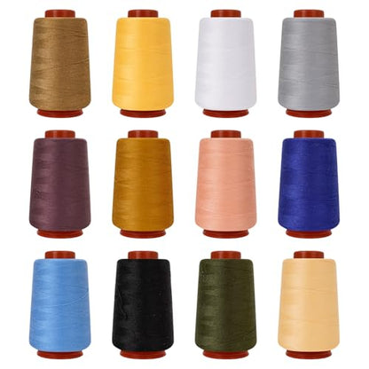 12PCS Sewing Thread Kit 30wt Spools (9600 Foot)